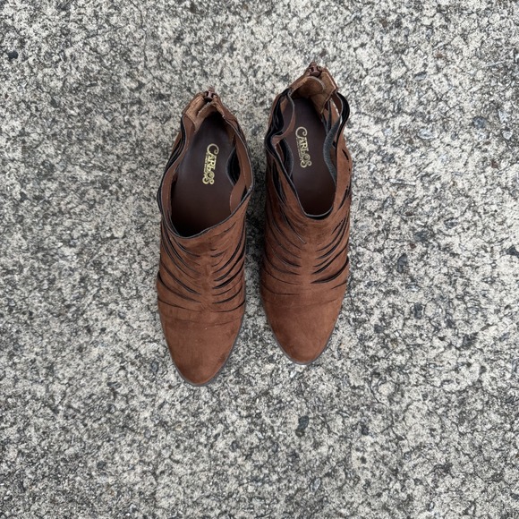 Carlos by Carlos Santana Vanna Women's 10 M Rust Brown Strappy Cut Out Booties - Picture 5 of 11